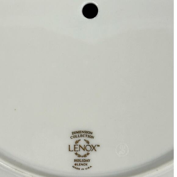 Lenox Holiday Dimension Holly Berries Gold Rim 10.75" One TIER REPLACEMENT Plate - Picture 8 of 8